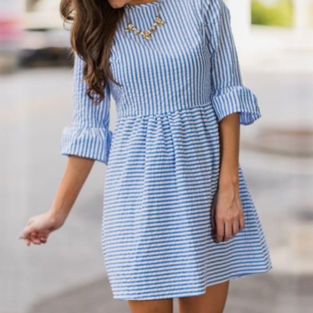 Peplum stripped sun dress